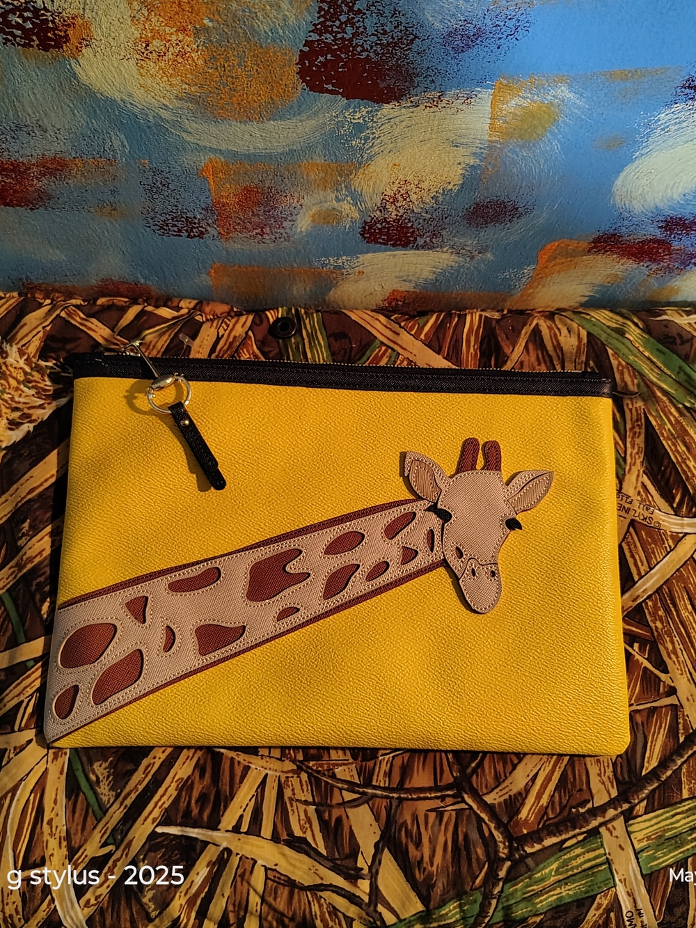 😎🔥🔥 C. WONDER- Bright Yellow Faux Leather Giraffe Clutch